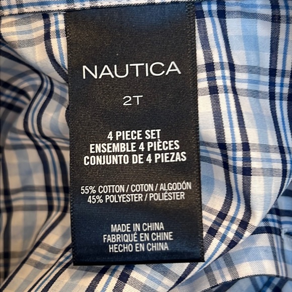 NAUTICA Boys Striated Twill Shirt, Vest, & Bowtie - 3 Piece Set - Picture 4 of 5